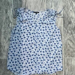 Papermoon Blue Floral Tie-Shoulder Blouse